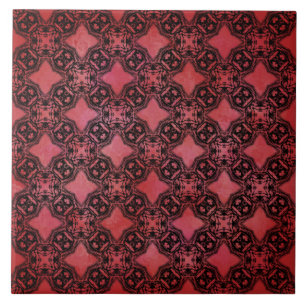 Carreau Motif des chaînes de diamants noirs et rouges