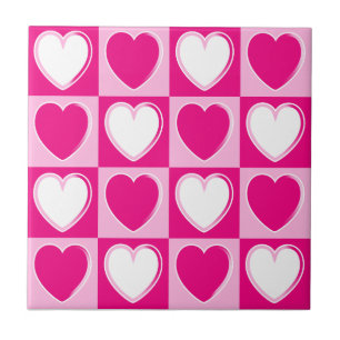 Carreau Motif des coeurs roses