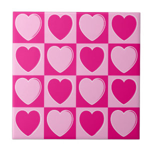 Carreau Motif des coeurs roses