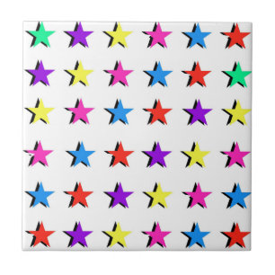 Carreau Motif des étoiles géométriques colorées