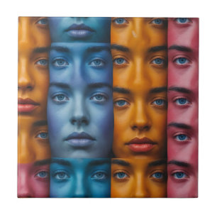 Carreau Motif des faces colorées