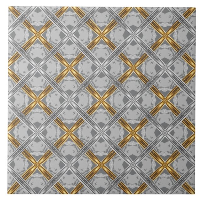Carreau Motif des médaillons Laced Gold et Silver (Devant)