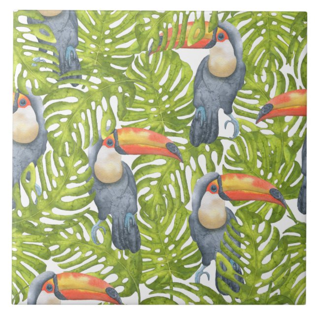 Carreau Motif des oiseaux de la jungle Toucan (Devant)