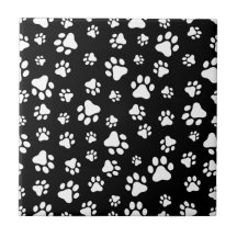 Motif des pattes, Empreintes de pattes, noir et bl