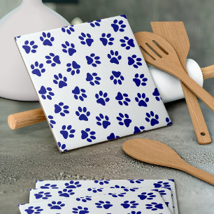 Carreau Motif Des Paws, Paws Chiens, Paws Bleus Marine