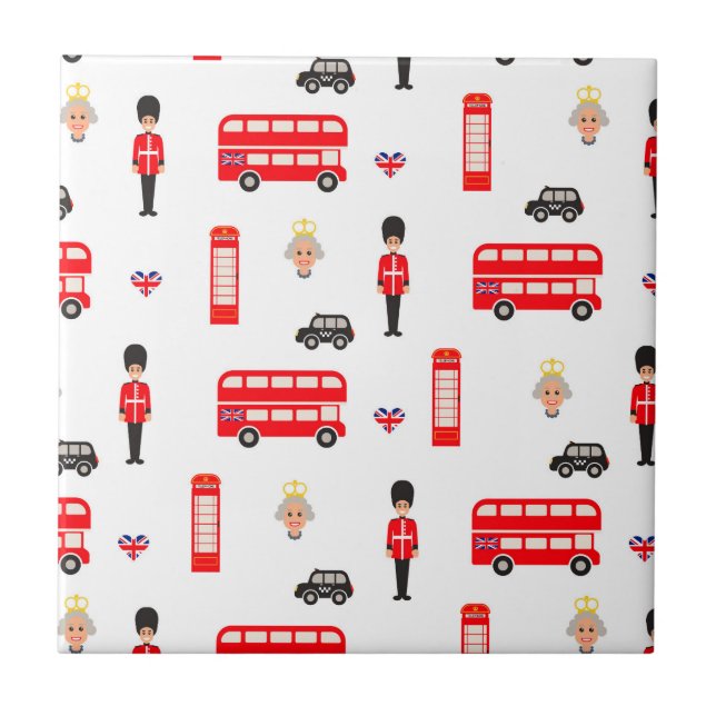 Carreau Motif des symboles d'Angleterre (Devant)