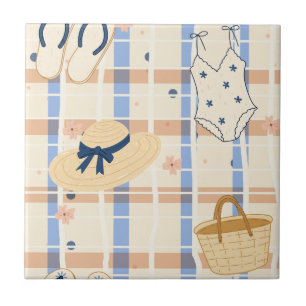 Carreau Motif d'essentiels de plage d'été (7)