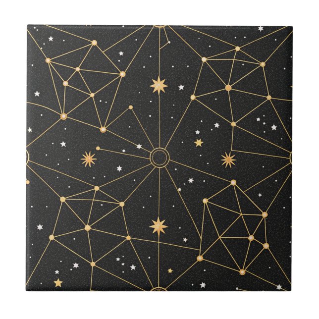 Carreau Motif d'étoile de constellation céleste (4) (Devant)