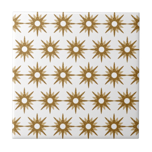 Carreau Motif d'étoile en explosion dorée de style moderne (Devant)