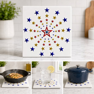 Carreau Motif d'étoiles patriotiques