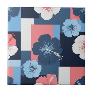 Carreau Motif d'Hibiscus Tropical Côtier (11)