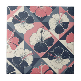 Carreau Motif d'Hibiscus Tropical Côtier (3)