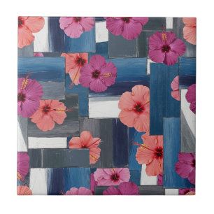 Carreau Motif d'Hibiscus Tropical Côtier (9)
