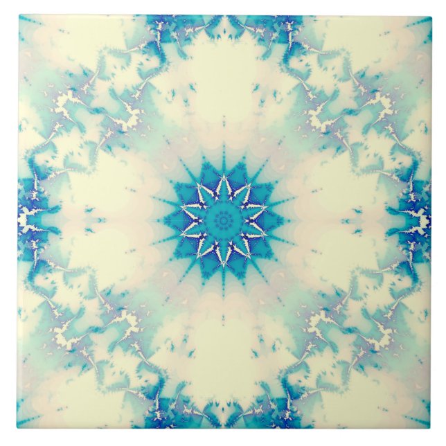 Carreau Motif d'hiver Frosty Blue Snowflake (Devant)