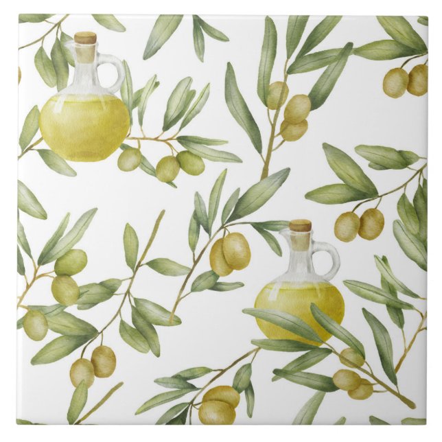 Carreau Motif d'huile d'olive rustique (Devant)