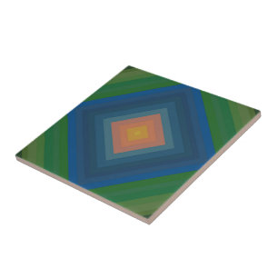 Carreau Motif diamant à rayures de couleur d'art pop rétro