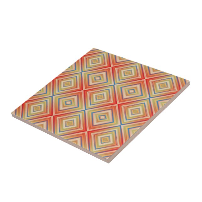 Carreau Motif diamant alternatif Pop Of Reds  (Côté)