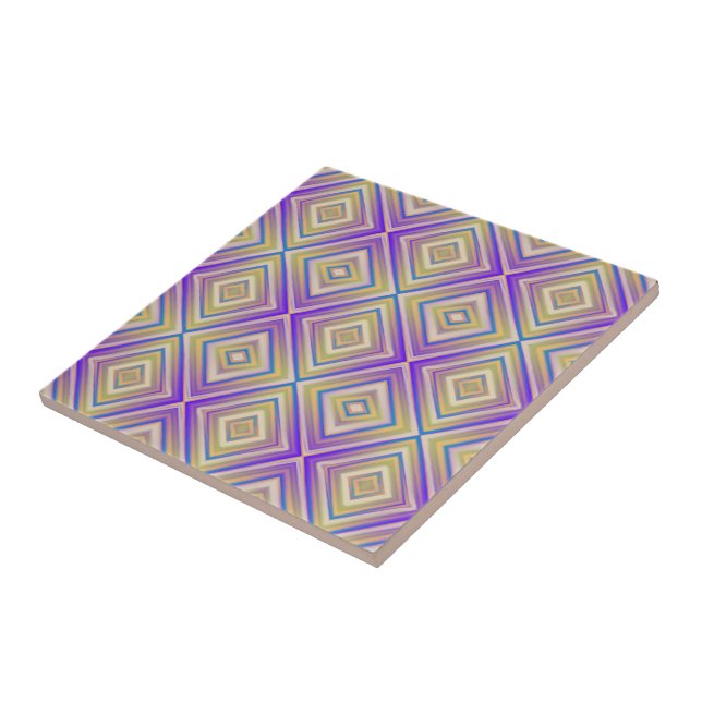 Carreau Motif diamant alternatif violet indigo  (Côté)