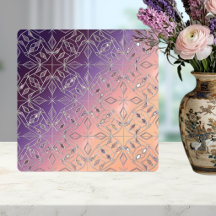 Motif diamant Art déco dégradé violet pêche