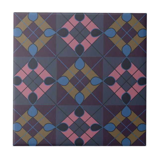 Carreau Motif diamant géométrique coloré (Devant)