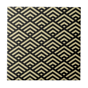 Carreau Motif diamant Gold & Black Art Déco