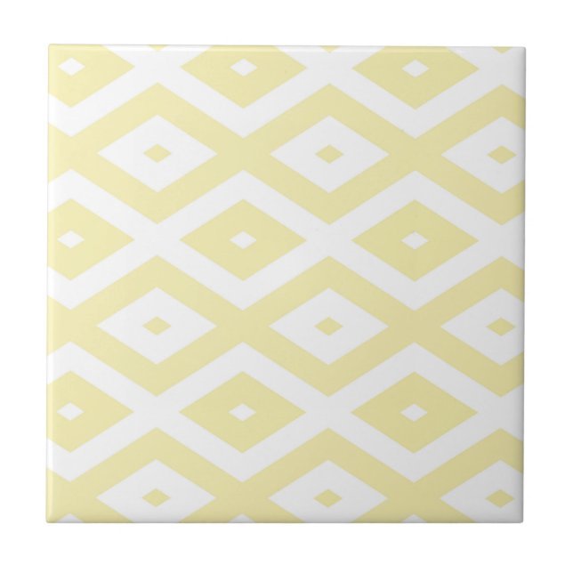 Carreau Motif diamant jaune pâle et blanc (Devant)