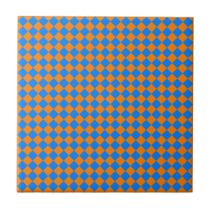 Carreau Motif diamant Orange Blue Checker