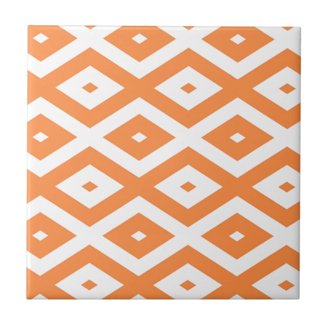Carreau Motif diamant orange et blanc (Devant)