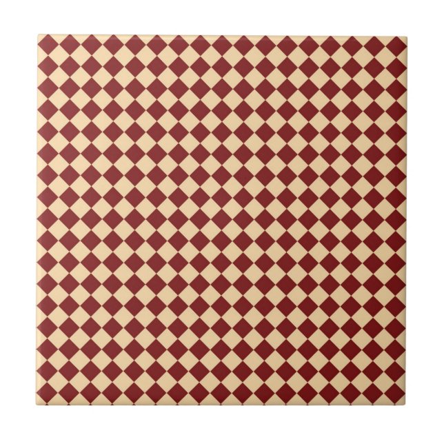 Carreau Motif diamant rouge jaune Checker (Devant)