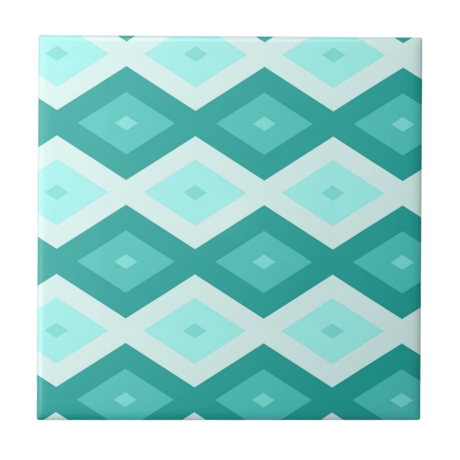 Carreau Motif diamant turquoise (Devant)
