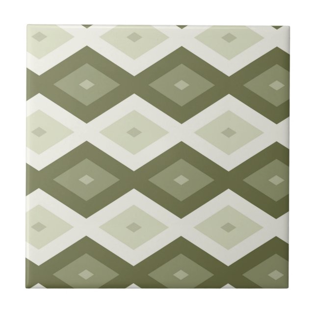 Carreau Motif diamant vert olive (Devant)