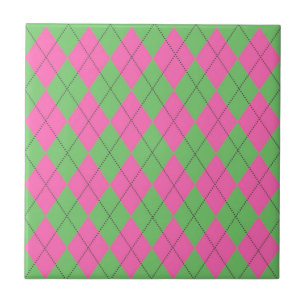 Carreau Motif Diamond Jacquard rose Neon