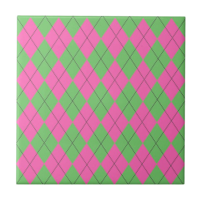 Carreau Motif Diamond Jacquard rose Neon (Devant)