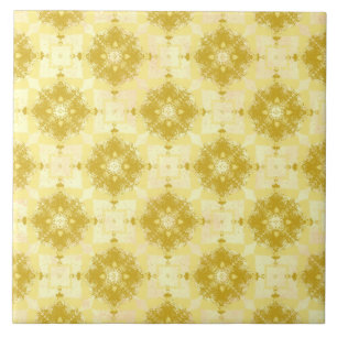 Carreau Motif d'oignon moderne jaune et blanc