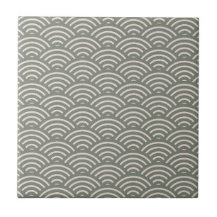 Carreau Motif d'onde Abstrait vert olive