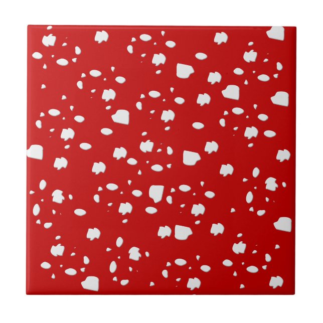 Carreau motif dot avec champignon de tabouret rouge (Devant)