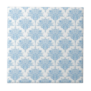 Carreau Motif doux bleu et blanc Damas