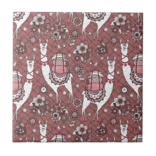 Carreau Motif drôle de lamas