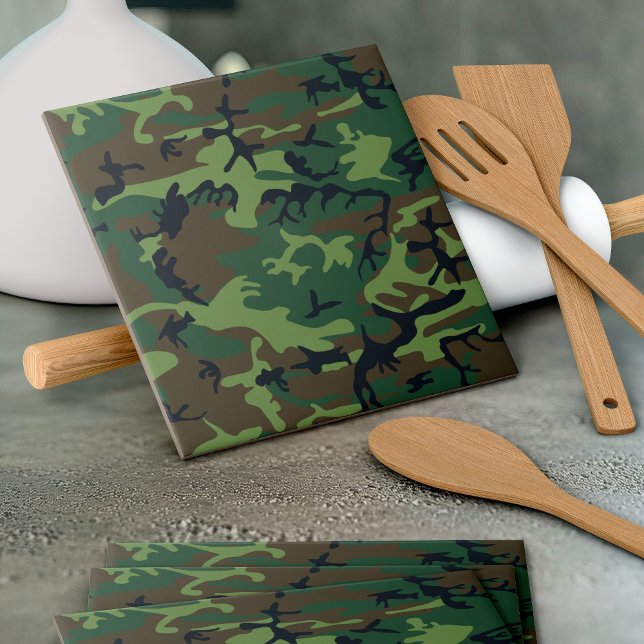 Carreau Motif du Camouflage Vert, Motif militaire, Armée (Créateur téléchargé)
