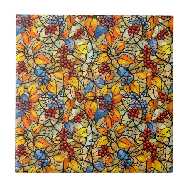 Carreau Motif du congé d'automne en verre de verre (Devant)
