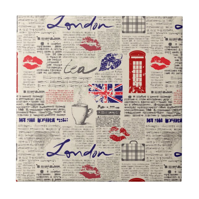Carreau Motif du journal londonien (Devant)