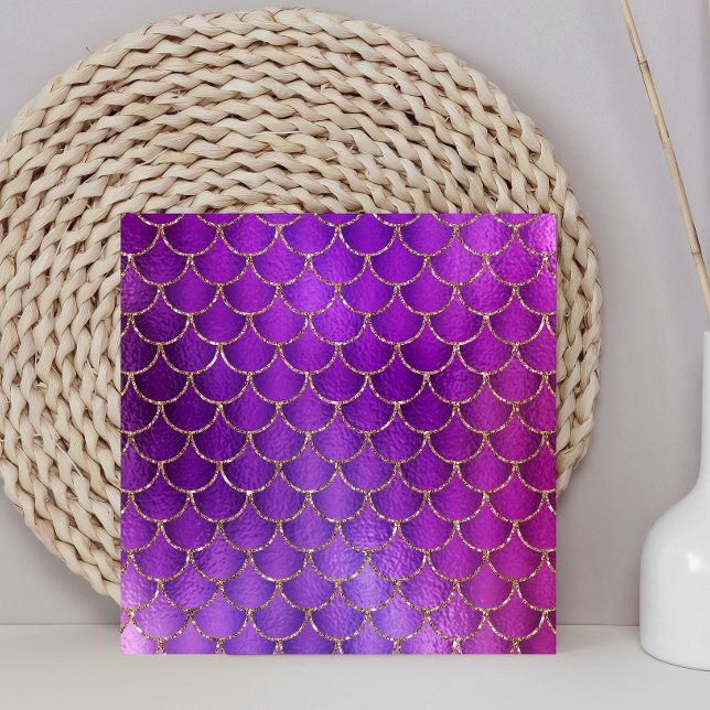 Carreau Motif Écailles de Sirène Iridescent Rose Violet (Créateur téléchargé)