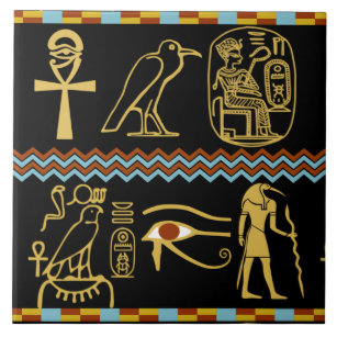 Carreau Motif égyptien Hiéroglyphes Oeil de Horus