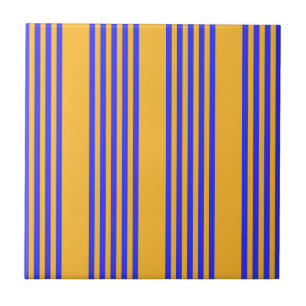 Carreau Motif électrique bleu et jaune cinq bandes
