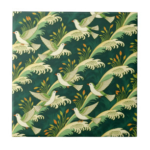 Carreau Motif élégant d'oiseau volant Art Nouveau Nature