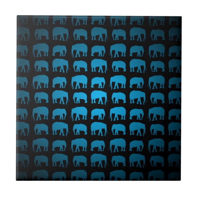 Carreau Motif Éléphant Bleu (Devant)