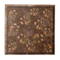 Motif Empreinte de patte Bronze Brown encadré