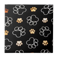 Motif Empreinte de patte noir blanc