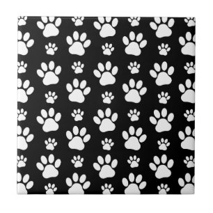 Carreau Motif, Empreintes de pattes, pattes de chien, noir