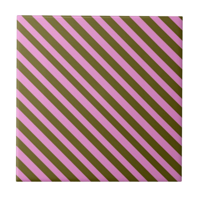 Carreau Motif en bande diagonale vert foncé violet (Devant)